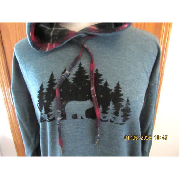 Woodland Vibes Hoodie – Forest Green, Size Small - Picture 2 of 4